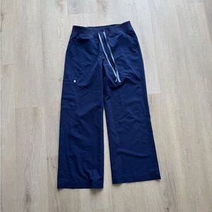 Figs Navy High Waisted Isabel Wide Leg Scrub Pants MP